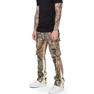 woodland camo cargo stacked jeans valabasas